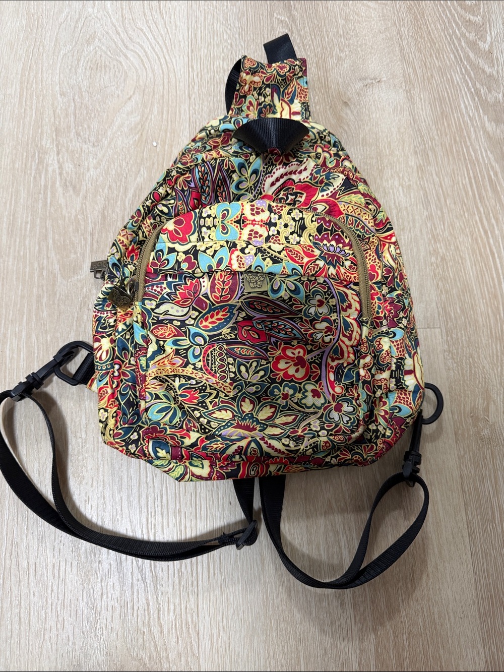 Vibrant Multicolor Floral Sling Backpack